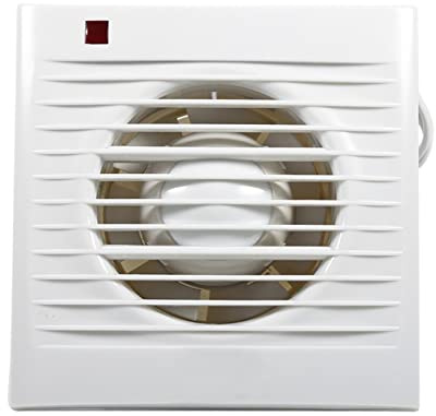 Estrattore Aria Ventilatore aspirante da 4 for bagno, WC, cucina, finestra, parete bagno, cucina, aspiratore quadrato, bianco Ventilatore di Condotto