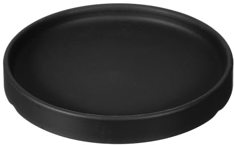 YELARXI Sottovaso rotondo in ceramica da 14 cm, per piante e fiori, adatto per esterni, interni, giardino, piantare, acqua, fiori, caffè, nero opaco