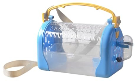 LOLIPPYY Haustier Transportbox Zufällige Farbe Tragbare mit Dachfenster aus Kunststoff und Belüftung für Chinchilla und Kleine Tiere für Outdoor und Unterwegs