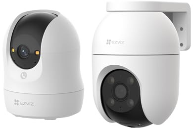 EZVIZ Pacchetto Composto da Telecamera Wifi per Esterni C8c 5MP e Telecamera Wi-Fi Interno C6N G1 4K Kit