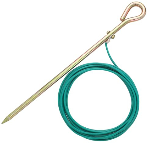 Zonon Portable Ground Rod with 15ft 12AWG Flexible Grounding Wire, Ground Post Pin Kit Grounding Rod for Earthing Electric Fence Generator Satellite Dishes Antennas Stake