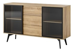 Byrå, gyllene barock ek, 144 x 85 x 39 cm