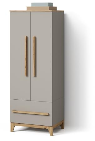 Livinity Kinderkleiderschrank Mailo, Cashmere/Artisan, 70 x 186.8 cm | mit Sitzbankfür stilvolle Aufbewahrung mit viel Platz