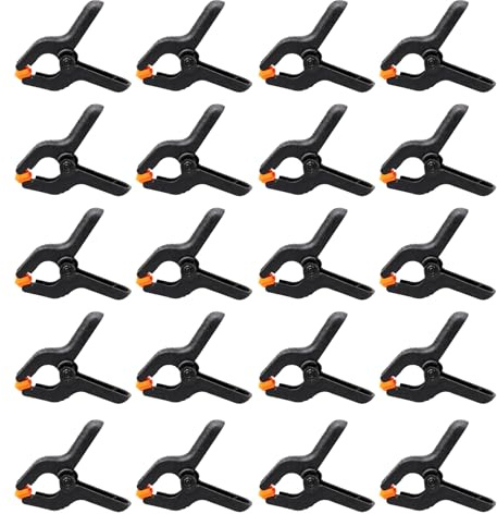 Small Clamps Spring Clamps Mini Clamps, 20 Pieces 2 Inch Fixed Spring Clamps, Backdrop Clips Plastic Clamps for Crafting and Display, Compact Size 6x5x1 cm for Easy Storage and Organisation