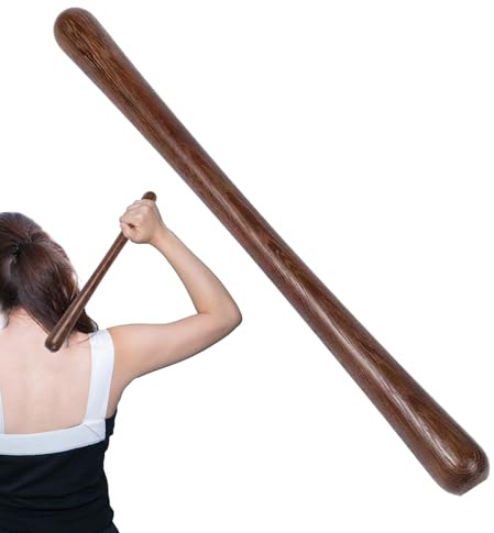 Ergonomisk muskelrulle – robust pilatesrulle, 35 cm massagehammare för spänningsavlastning, trähammarpinne med cellulitskulptering, massagepinne-verktyg, muskelrullar