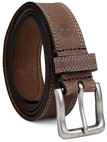 Timberland Men's Classic Leather Jean Belt 1.4 Inches Wide (Big & Tall Available), Dark Brown (Stitched), 38