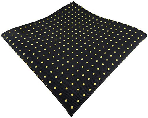 TigerTie Designer Einstecktuch in schwarz gold gepunktet - Kavalierstuch Pochette