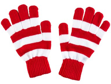 Strickhandschuhe rot/weiß one Size