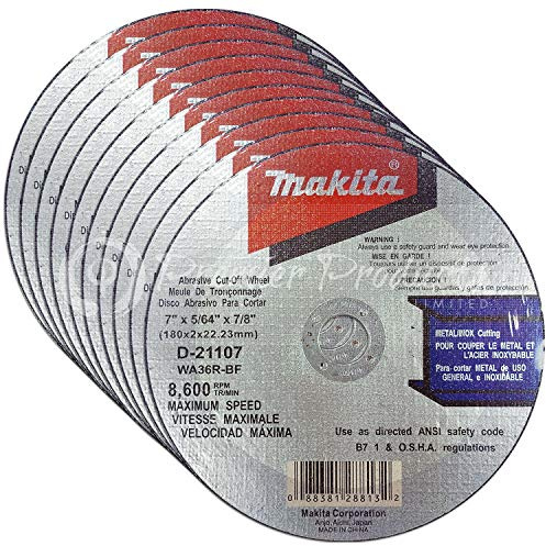Makita Trennscheiben für Winkelschleifer, Typ 1 flache Scheiben für Metall und Edelstahl, 10 Stück
