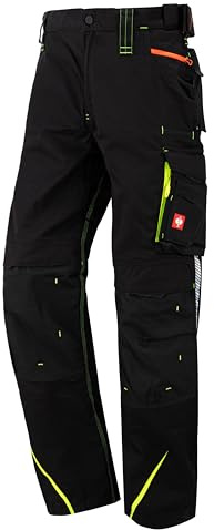 Engelbert Strauss 65511 Hose e.s.motion 2020, Qualitative Arbeitskleidung, Mehrfarbig (Schwarz/Gelb), 54