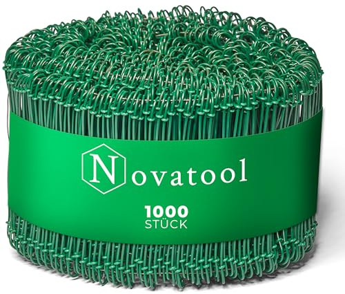 Novatool Drillapparat Driller SW + 1000 Stück Rödeldraht mit Ösen 1,4 x 120mm Bindedraht Grün ummantelt, Drilldraht, Drahtbinder, Ösendraht, Rödelzange bewehrungsverbinder Alternative Eisenbindegeräte