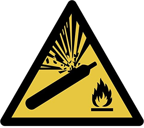 Warnung vor Gasflaschen 50 mm (10 Stück)
