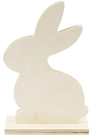 Ideen mit Herz Deko-Hase aus Holz zum Aufstellen | 21,6 cm x 12,5 cm x 4,3 cm