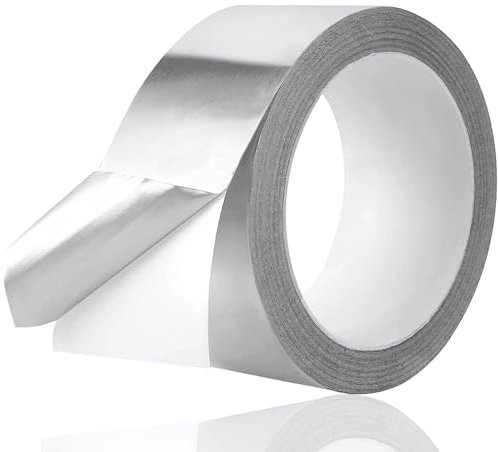 25 metri di nastro adesivo in alluminio argento Nastro di tenuta come nastro di riparazione Nastro adesivo in alluminio termoresistente e autoadesivo (1x)