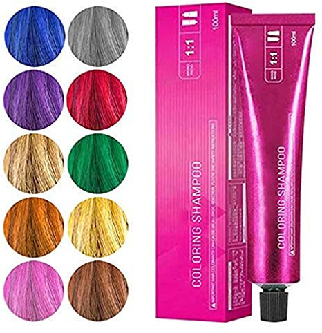 Coloring Shampoo - Färbung für Haare für permanente Haarfarbe - Pflegende Intensivtönung mit Glanz-Reflex-Balsam, Casting Crème Gloss Haarfarbe für Karneval, Party, Weihnachten Halloween (Blau)