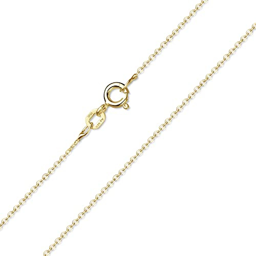 Goldkette Damen Silber 925 vergoldet 1mm breit K64 | Feine Halskette ohne Anhänger aus vergoldetem 925 Sterling Silber in 40-60cm für Frauen von MATERIA by Matthias Wagner