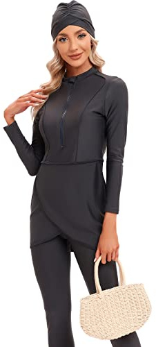 seafanny Damen 3-teilige muslimische Bademode Full Cover Hijab Burkini Modest Badeanzug buqini