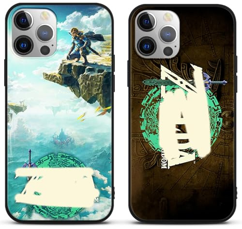 [2 Pièces] Coque pour Apple iPhone X 5,8, Étui avec The Legend of Zelda Tears of The Kingdom Dessin Housse de Protection Noir Silicone Souple TPU Cover pour iPhone X, 01