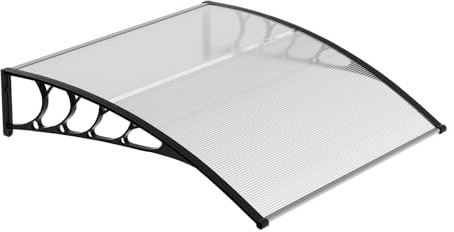 MoNiBloom Awnings for Windows Outside, 95 x 35 Window Awning Overhead Door Modern Polycarbonate Cover Outdoor Front Door Patio Canopy Rain Snow Sunlight Protection Hollow Sheet