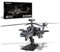 Piececool 3D Puzzle Metal AH-64 Helicopter Gunships Apache, War Plane Craft Model Kits for Adults to Build, 3D Puzzles Adult Teens for Stainless Steel, Decoration, Collection, 145 Pieces