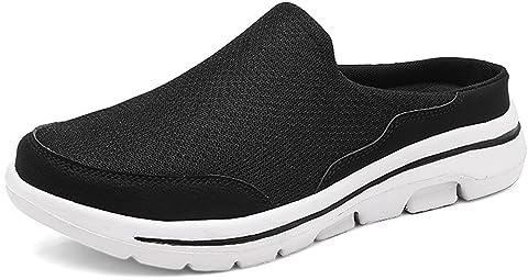 SMajong Zoccoli e Sabot Uomo Donna Comode Traspiranti Pantofole da Casa Leggero Antiscivolo Scarpe da Spiaggia Ciabatte all'aperto B Bianco Nero Taglia:36 EU