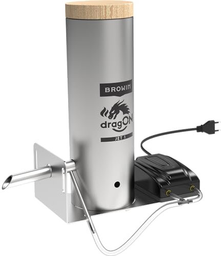 Browin Generatore di fumo DragON Jet 1 con pompa 330143 | Generatore di fumo freddo in acciaio inox | per ogni forno di affumicatura | ugello innovativo | perfetto godimento del fumo per esperienze di