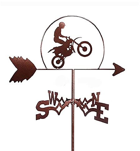 Wetterfahne für Motorrad, Delfin, Performer, Tischler, Wetterfahne, Windrichtungsanzeige, Dachhalterung, Gartenhalterung, Hofdekoration, Outdoor-Metallhalterung, Wetterfahne, Gartenstecker