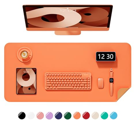 Niniubye Tappetino da Scrivania, 60 x 35 cm in Pelle PU Antiscivolo, Grande Tappetino per Mouse per Scrivania, Impermeabile, per Computer Portatile, Scrivere, per Ufficio, Casa, Lavoro, Gaming