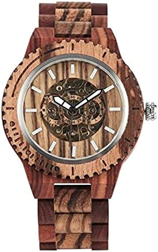 Holzuhr Holzuhr Herren Automatische mechanische Uhren Vintage Vollholzband Herrenuhren Top-Marke Luxusuhren Geschenke