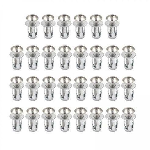 Milageto 2x 30 Pezzi Petalo Rivetti Dado Vite, Tasselli Tubo di Espansione Cartongesso Tasselli di Ancoraggio Dado Jack di Espansione Dadi per Installazione,