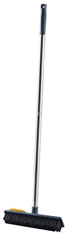 GARVALON Pet Hair Broom Rubber Scrub Brush Grout Cleaner Long Handle Floor Scrub Brush for Bathroom Hardwood Tile Pet Hair Cleaning