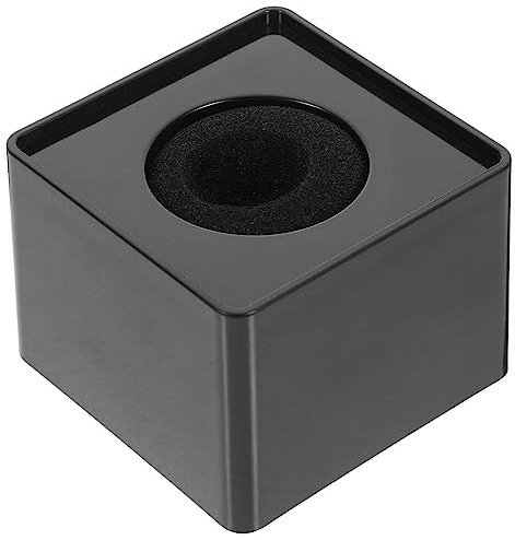 Mipcase Schwarze Mikrofonplatte aus Langlebigem Abs Kunststoff Quadratischer Würfel für Professionelle Interviews mit Großem Platz für Logo und Praktischem Design