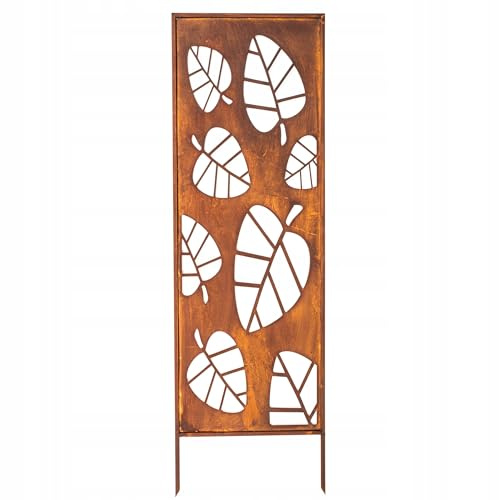 Kapaga - Sichtschutz Metall - 160x50 cm - Edelrost - Rostoptik, Patina | für Garten und Terrasse - Corten, Sichtschutzelement - Sichtschutzwand - Gartendekoration Zaun - Rost (Blätter)