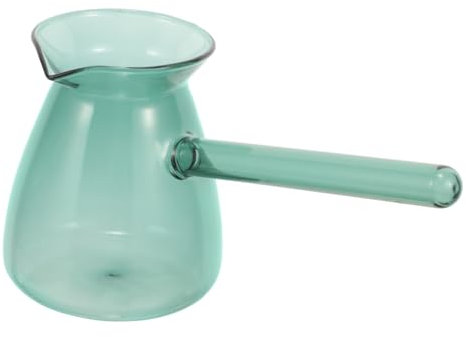 Hoement Jarra De Vidrio Para Café y Leche Cafetera De Diseño Antiguo Asa Lateral Fácil De Limpiar
