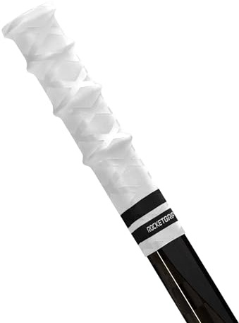 ROCKETGRIP – Sportgriff für Eishockeyschläger – Gummi-Hockeygriffe – Hockeyzubehör für Erwachsene und Kinder (White - Black, Senior/Intermediate)