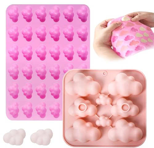 Stampi Silicone Stampo Cioccolato Stampo Cioccolato Tavoletta,Stampi in Silicone a Forma di Nuvola per Cioccolato e Biscotti,Facili da Smontare e Riutilizzabili,Include 2 Diverse Misure