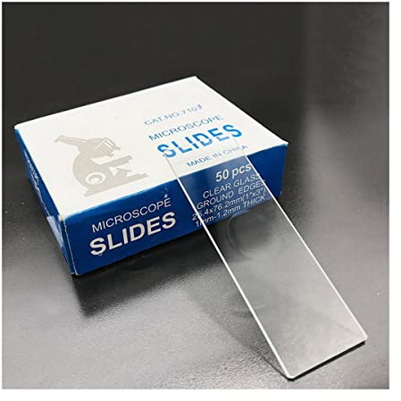 Mikroskop Objektträger aus Glas mit Konkav 50 Stück Biologische Objektträger aus Glas Einzelne konkave oder doppelt konkave leere Objektträger(Single Concave)