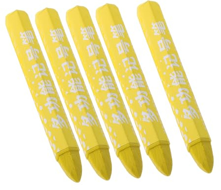 GLEAVI Marcador De Neumáticos Crayones 5piezas Para Reparación Rápida De Coches Bicicletas y Motocicletas Color Amarillo Material De Cera Duradero Fácil Manejo Adecuado Para Talleres y Bricolaje