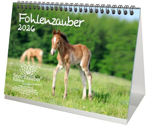 Fohlenzauber Calendrier de table DIN A5 pour chevaux et poulains 2026 Seelenzauber