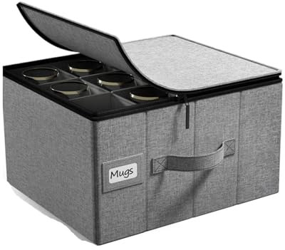 LSNNMU Caja para Copas De Vino Estuches de Almacenamiento de Carcasa rígida, Caja for Guardar Copas de Vino con divisores y asa. Contenedores de Almacenamiento con Capacidad para para Copas