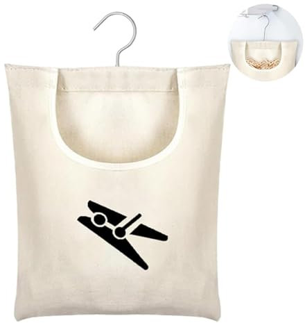 ClcIosis Sac à pinces à linge avec panier à pinces - Sac à pinces pratique pour pinces à linge - Panier à pinces à linge - Accessoires pour chaussettes, sous-vêtements, tissus, vêtements