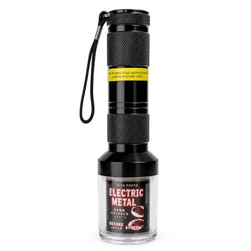 Electric Herb Grinder Spice Herb Grinder Electric Crusher with Sifter Screen to Separate Pollen (Black)