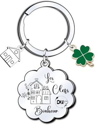 KJKJKJ Porte clé Maison Couple Personnalisé: Ensemble de Porte Clef en Acier Inoxydable - pour la Maison - Cadeau Amour de Pendaison de Crémaillère-Cadeau pour Cremaillere