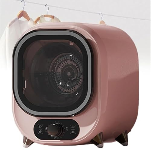 Xjymposium Compact Portable Spin Dryer, 5kg Capacity Compact Portable Tumble Dryer, Small Condenser Dryer, Spin Dryer with 0.8kg Load Capacity, for Home, Apartments and Rvs Pink