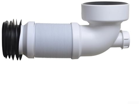 Hosrivae Curvo per tubi fognari, 110 mm PVC flessibile connettore WC con filo di acciaio, regolabile 90 gradi di drenaggio estensore per il bagno del Regno Unito