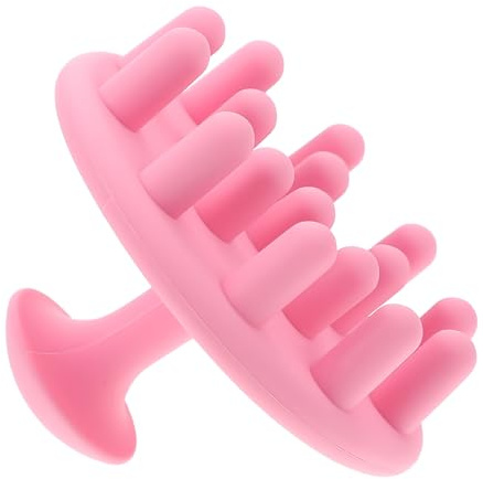 FOMIYES Spazzola per Massaggio Capelluto P Rosa in Silicone Manico e Massaggiatore Colore Design Semplice Colore per Uso Bagnato e Asciutto