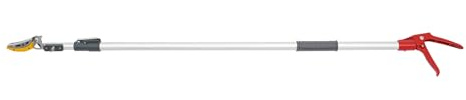 Extendable Pruning Shear for High Branches, Telescopic Branch Cutter, Tree Pruning Saw Pole, Fruit Clamping, Detachable Saw, Adjustable 4.4-7.4ft, Orchard Garden Tool, 10in Blade