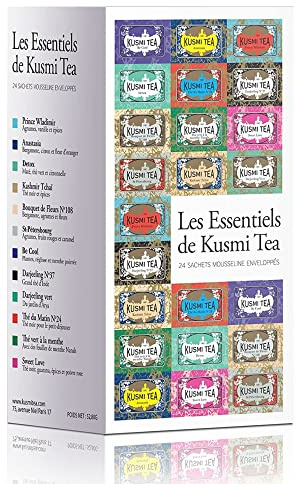 Kusmi Tea Coffret de thé en sachet Les Essentiels, 24 Sachets Mousseline