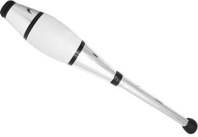 Zeekio - Pegasus Juggling Club - Premium Quality - for Beginners & Advanced - Multi-Piece Durable Design - Scuff Resistant - Rubber Knob & Cap - 20.5”L - Single Club - Silver