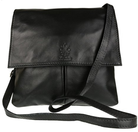 Girly Handbags Femme Double Pocket cuir italien Messenger Bag
